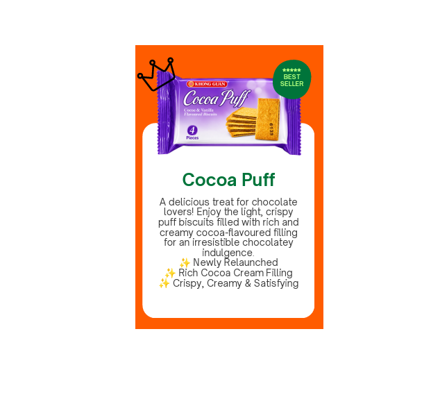 1.45kg(Approx 75pkts+-) Cocoa Puff Biscuits