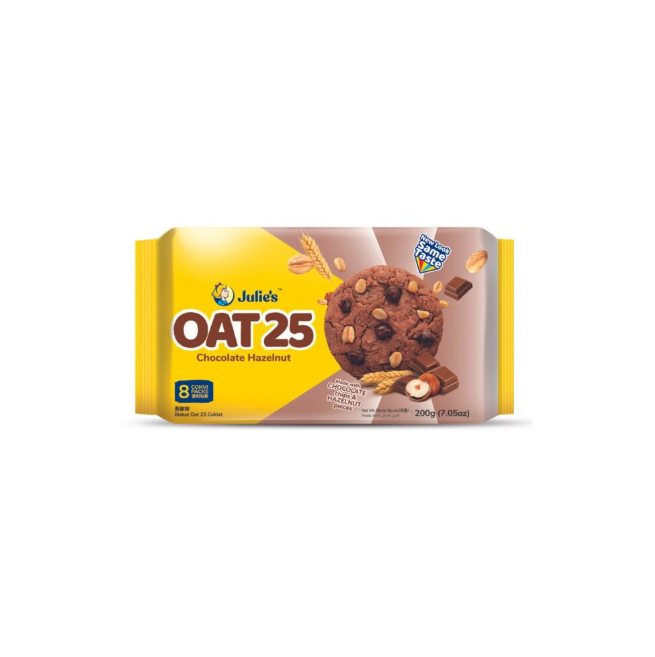 200g ( 10sachets) Julie's Oat 25 ( Hazelnut & Choco Chips )